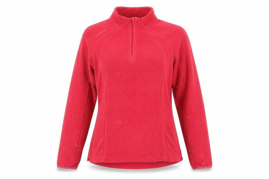 Front view of Decathlon Women’s Red Fleece Pullover Sweatshirt XL 1/2 Zip Warm Winter Top