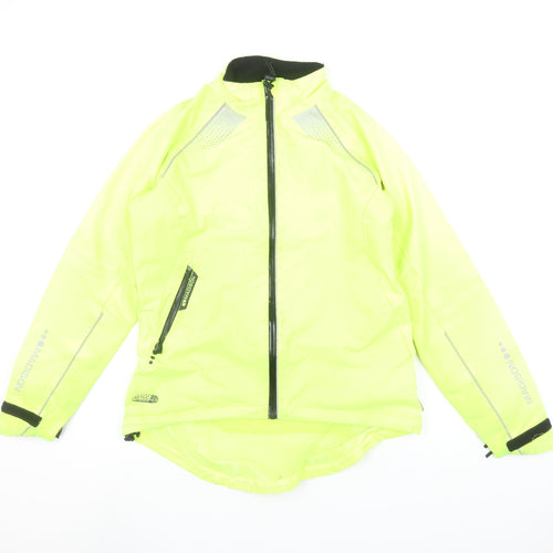 Madison Women's Yellow Cycling Windbreaker Jacket Size 10 Reflective Waterproof