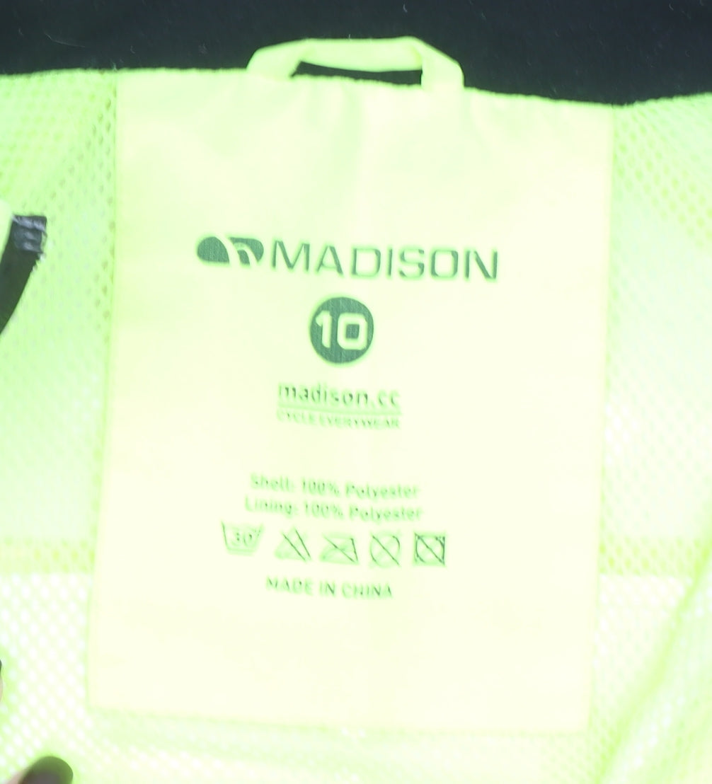 Madison Women's Yellow Cycling Windbreaker Jacket Size 10 Reflective Waterproof