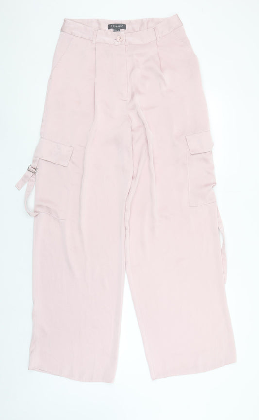 George Womens Pink Cotton Cargo Trousers Size 10 L21 in Regular