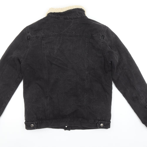 Glassons Women’s Black Denim Sherpa Lined Jacket Size 10