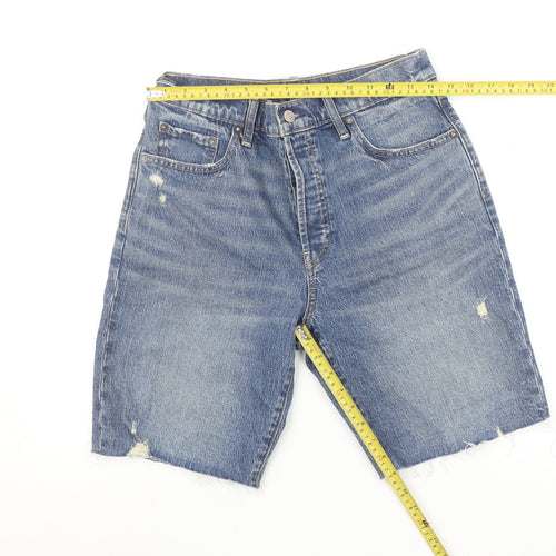 GAP Mens Blue Denim Bermuda Shorts Size 29 Distressed Casual Style