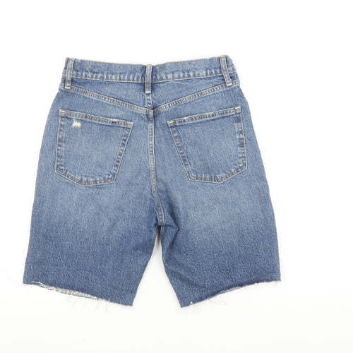 GAP Mens Blue Denim Bermuda Shorts Size 29 Distressed Casual Style
