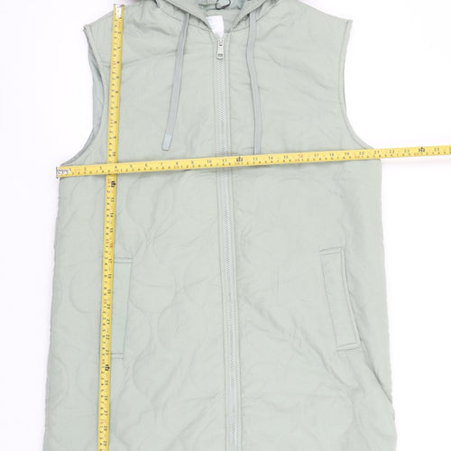 Primark Womens Green Quilted Hooded Waistcoat M