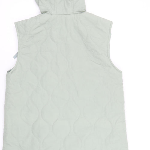 Primark Womens Green Quilted Hooded Waistcoat M