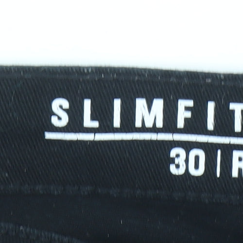 George Men's Black Slim Fit Jeans 30R Denim Stretch