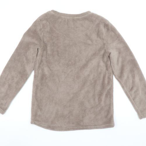 Disney Bambi Brown Fleece Pyjama Top Women XS Long Sleeve