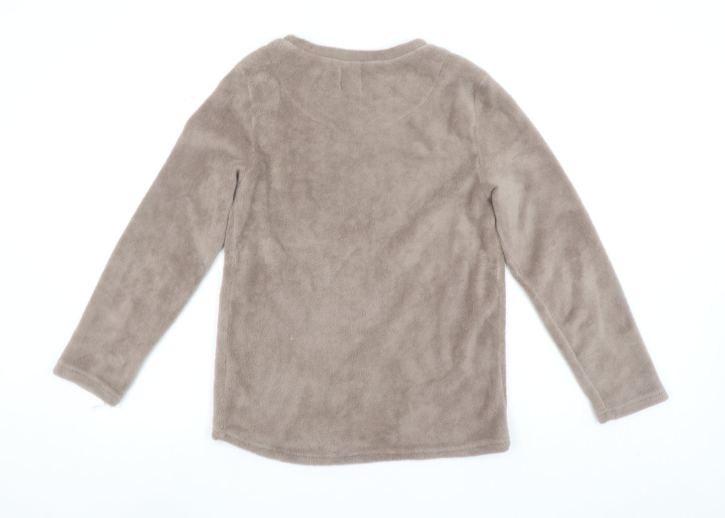 Disney Bambi Brown Fleece Pyjama Top Women XS Long Sleeve
