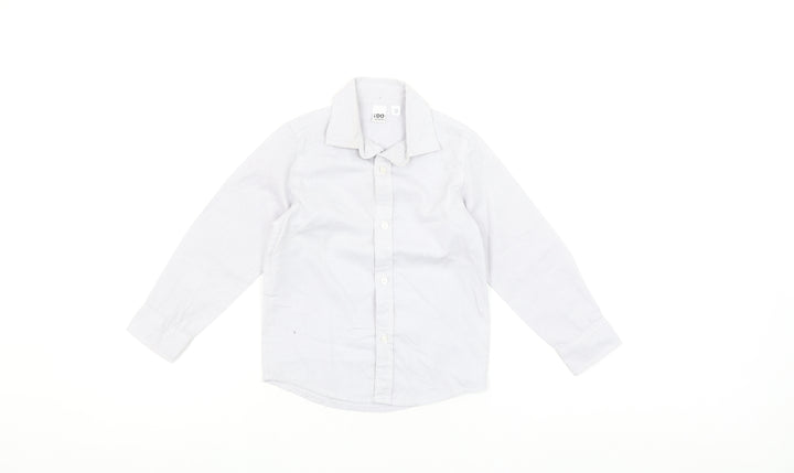 iDO Boys White 4 Years Button-Up Long Sleeve Cotton Shirt