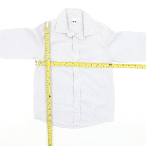iDO Boys White 4 Years Button-Up Long Sleeve Cotton Shirt