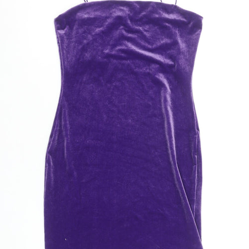 H&M Women’s Purple Velvet Bodycon Mini Dress Size 8