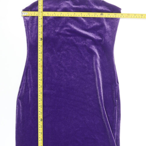 H&M Women’s Purple Velvet Bodycon Mini Dress Size 8