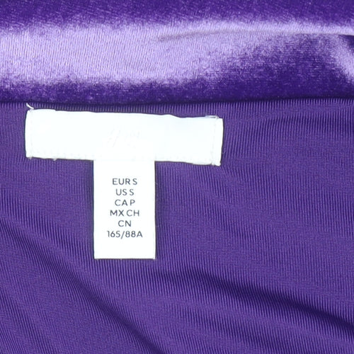 H&M Women’s Purple Velvet Bodycon Mini Dress Size 8