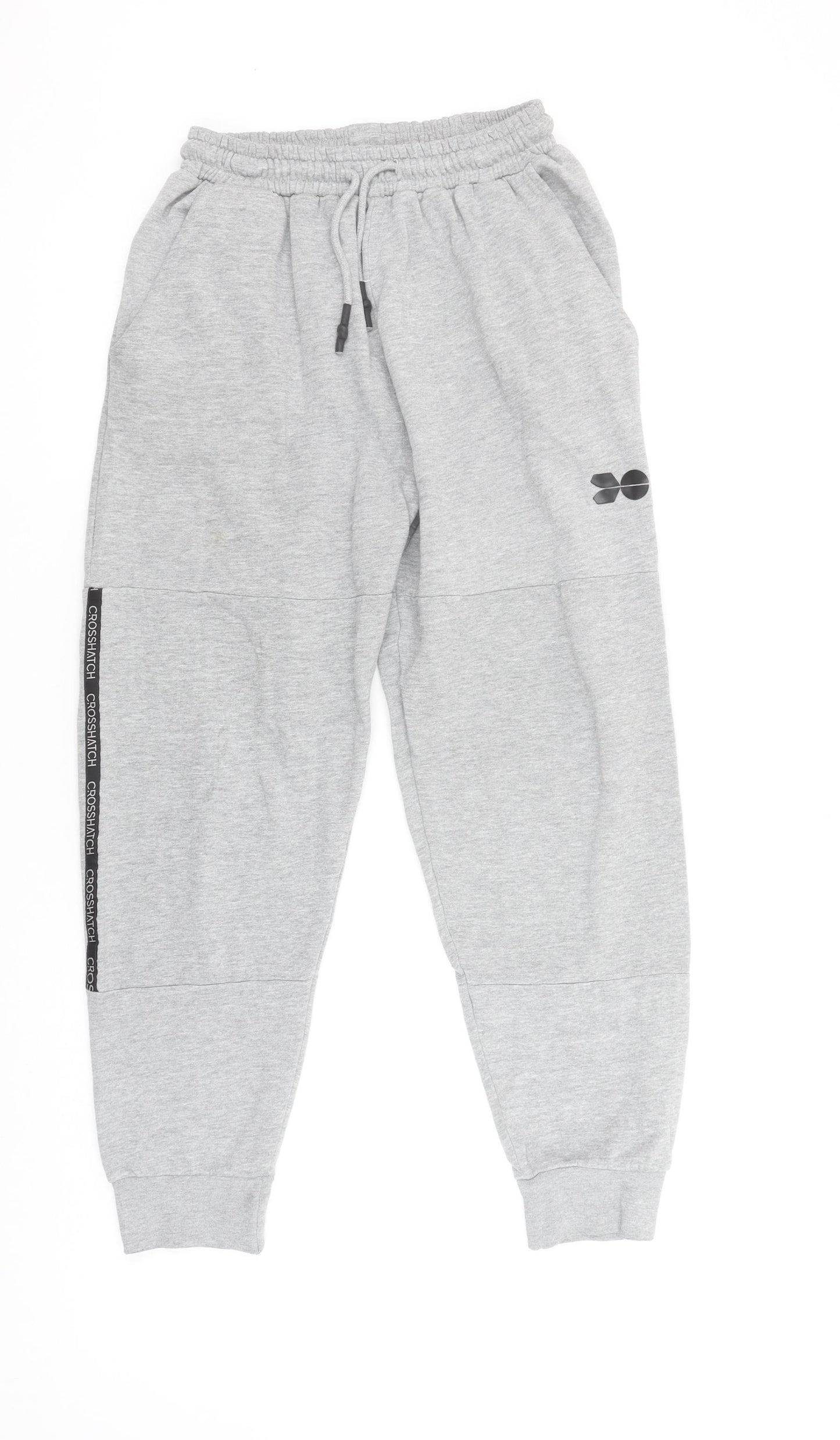 Crosshatch Boys Grey Jogger Trousers L Elastic Waist Fleece Casual Comfort