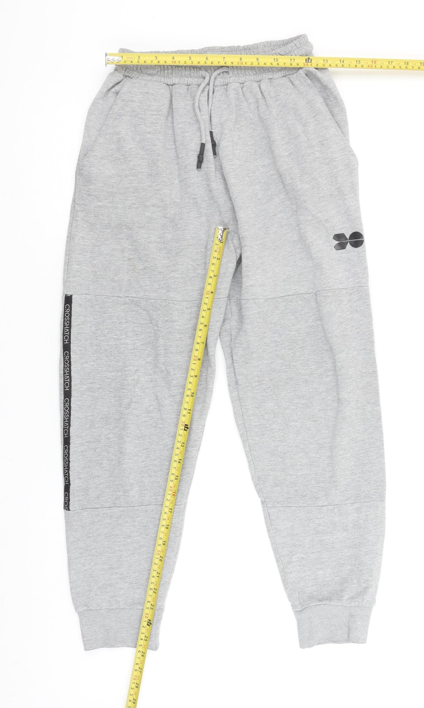 Crosshatch Boys Grey Jogger Trousers L Elastic Waist Fleece Casual Comfort