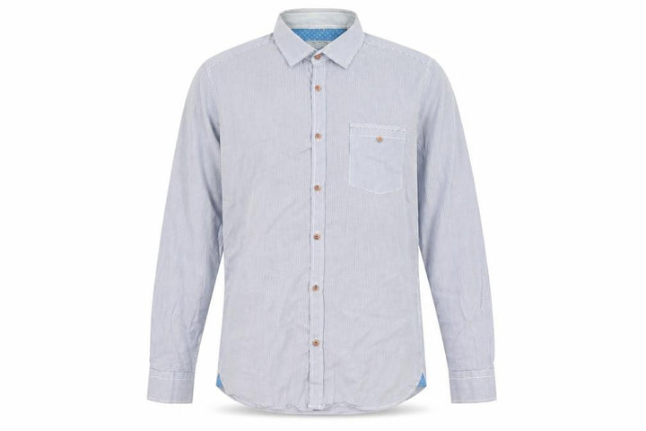 Ted Baker Men's Blue Check Long Sleeve Cotton Button-Up Shirt Size L