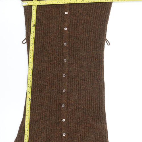Jessica Simpson Women's Brown Knit Button Midi Dress XS