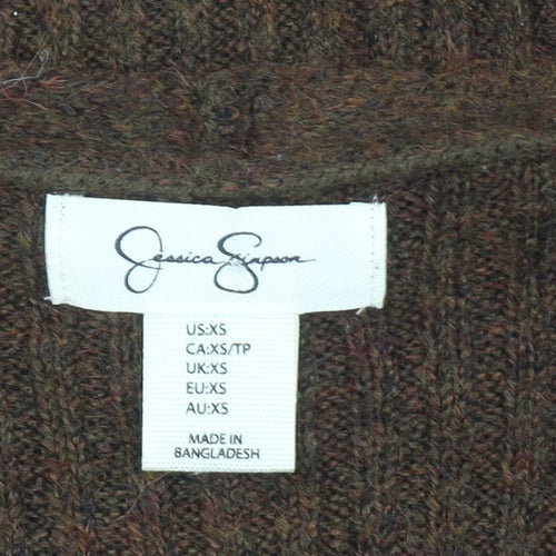 Jessica Simpson Women's Brown Knit Button Midi Dress XS