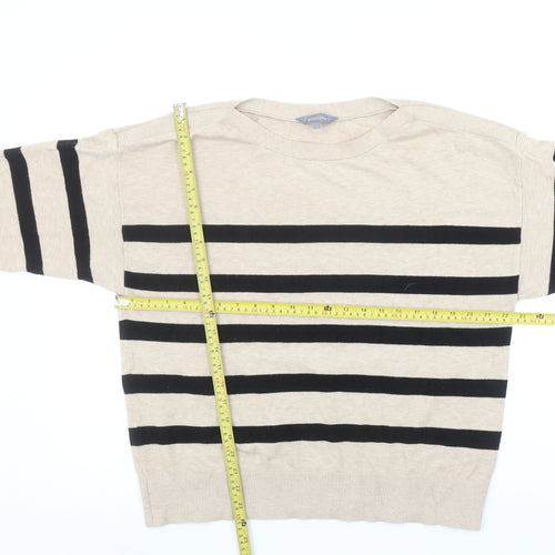 Principles Womens Beige Black Striped Knit Jumper Size L