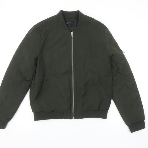 Papaya Women’s Green Bomber Jacket Size 10 Polyester Full Zip