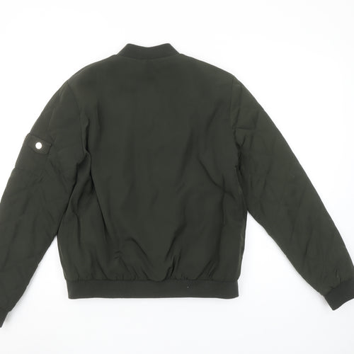 Papaya Women’s Green Bomber Jacket Size 10 Polyester Full Zip