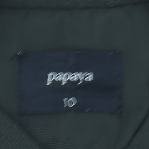 Papaya Women’s Green Bomber Jacket Size 10 Polyester Full Zip
