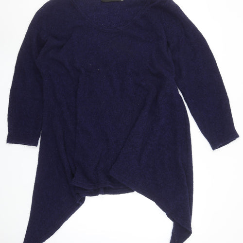 JOIN Clothes Women's Blue Wool Blend Cape Jumper One Size