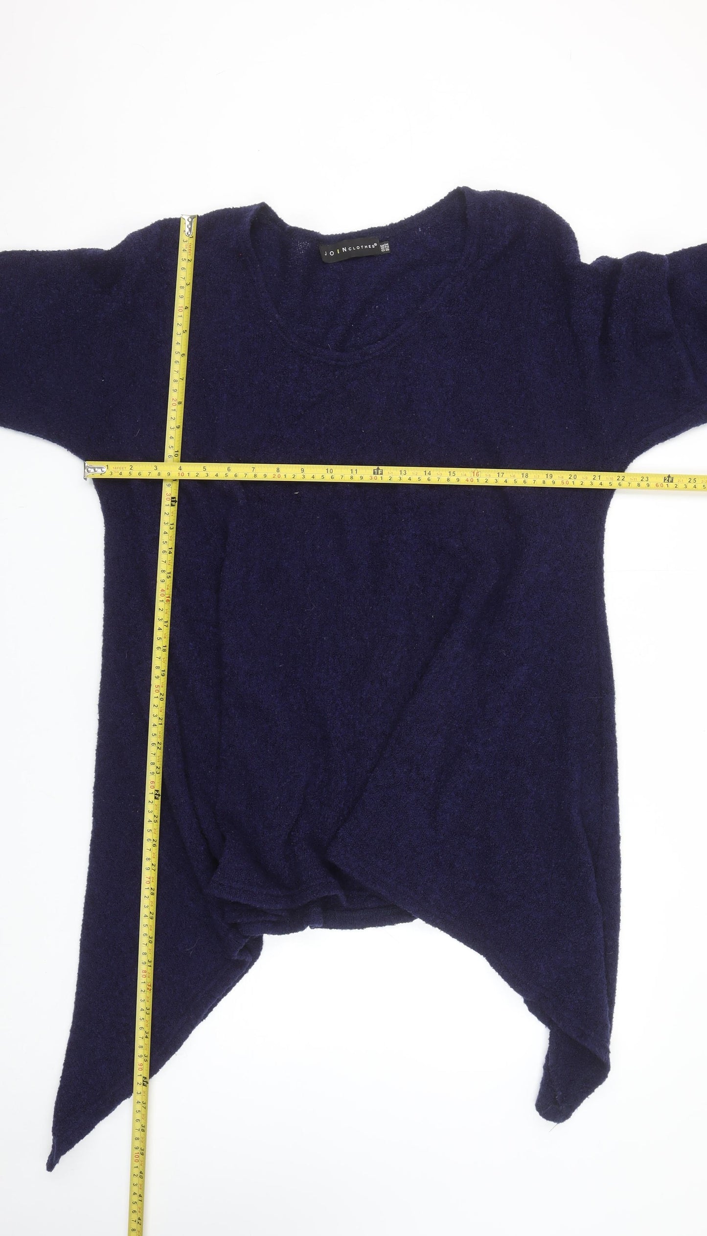 JOIN Clothes Women's Blue Wool Blend Cape Jumper One Size