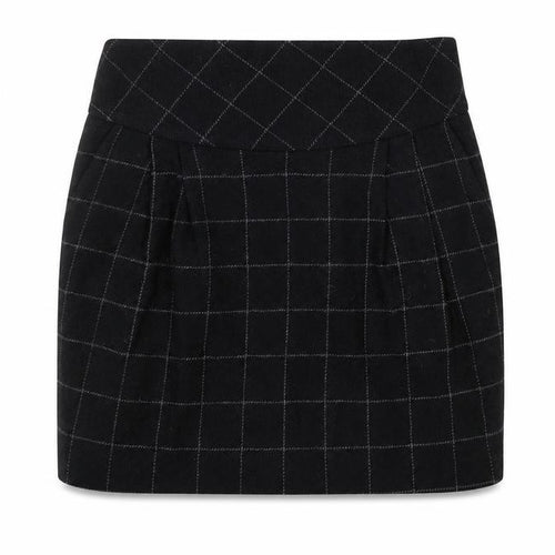 Crew Clothing Co. Women's Black Wool Check Pencil Skirt Size 10