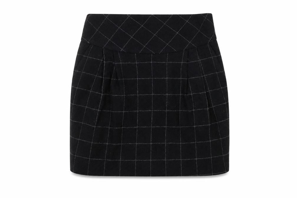 Crew Clothing Co. Women's Black Wool Check Pencil Skirt Size 10