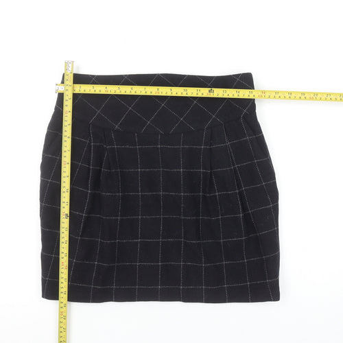 Crew Clothing Co. Women's Black Wool Check Pencil Skirt Size 10