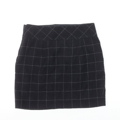 Crew Clothing Co. Women's Black Wool Check Pencil Skirt Size 10