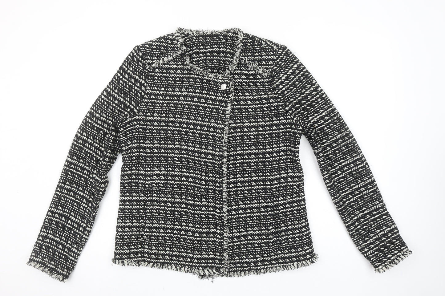 Next Women's Black White Tweed Bouclé Suit Jacket Size 12