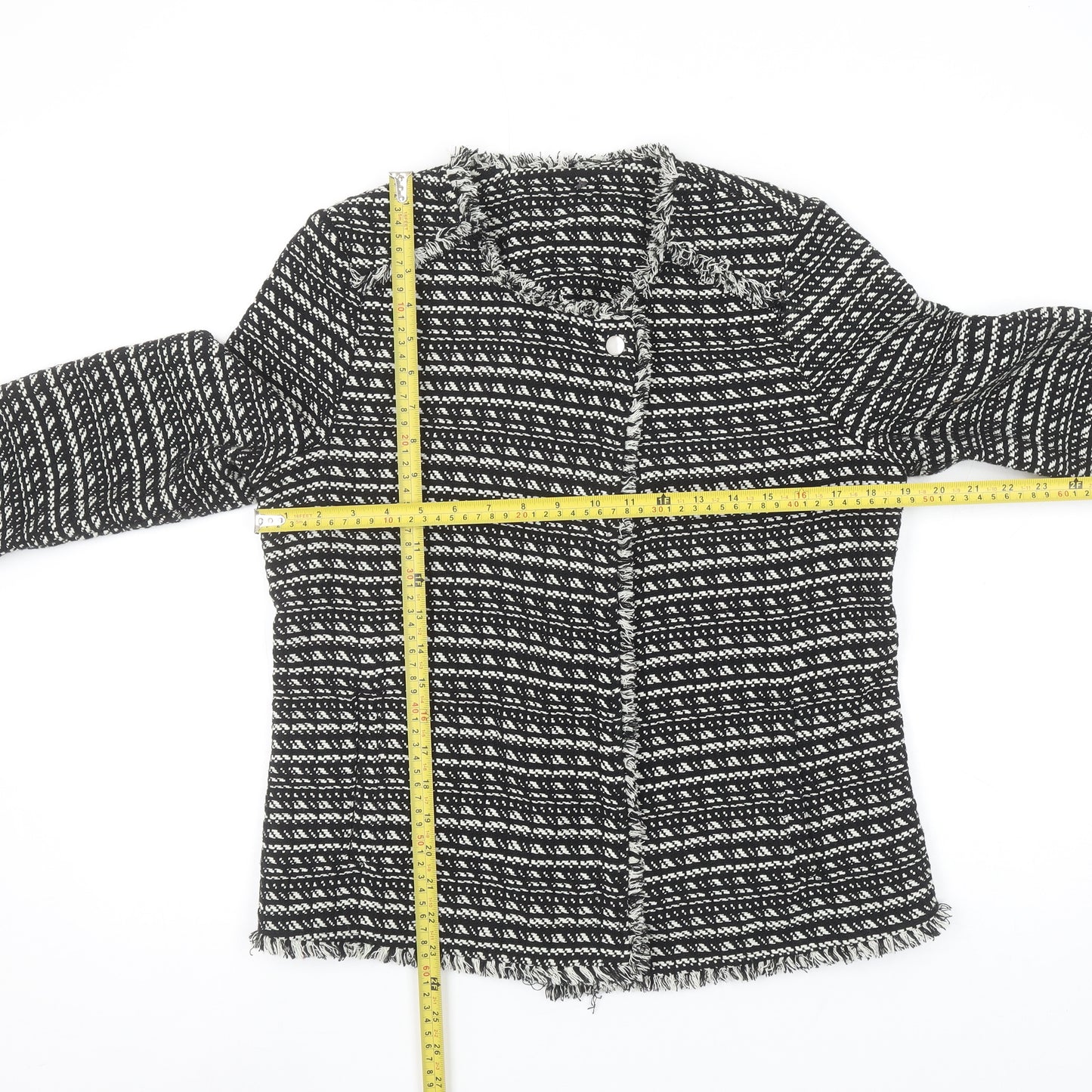 Next Women's Black White Tweed Bouclé Suit Jacket Size 12