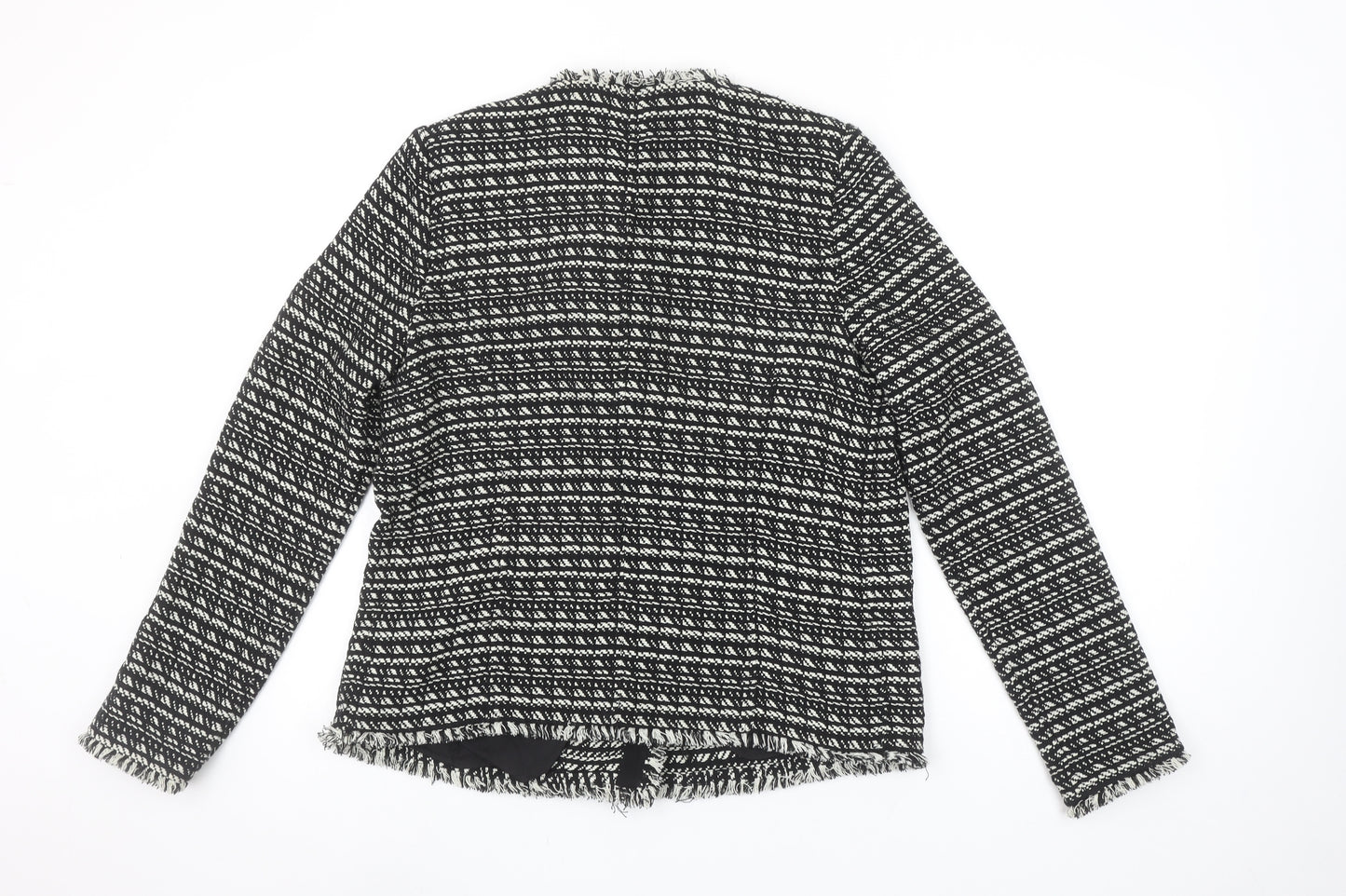 Next Women's Black White Tweed Bouclé Suit Jacket Size 12