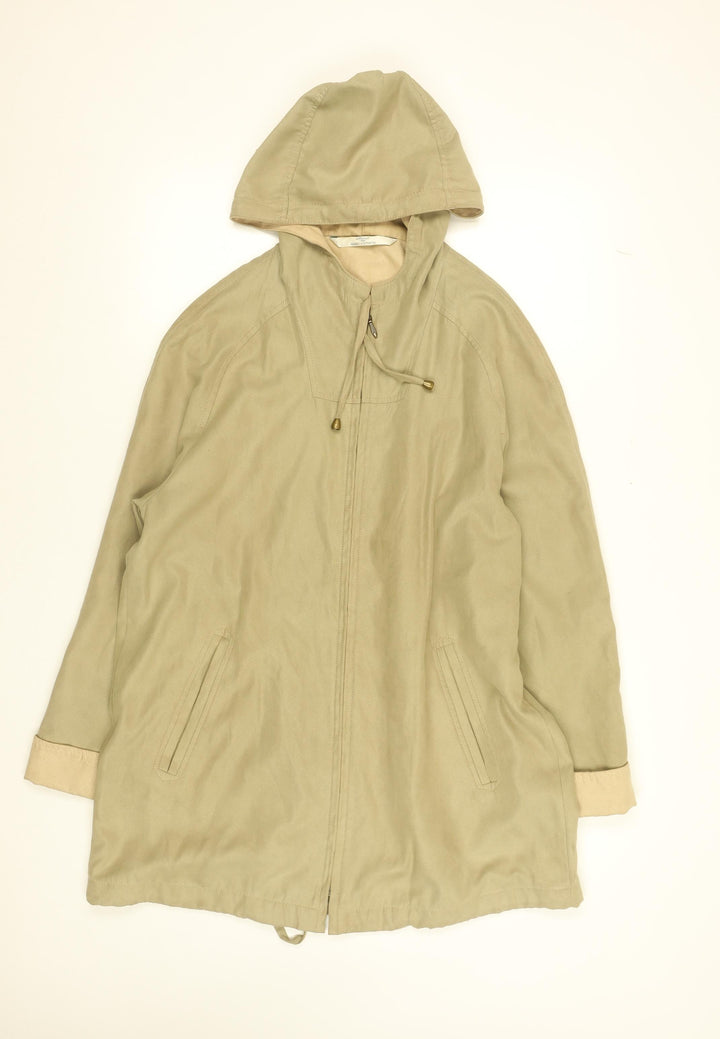 Marks and Spencer Women’s Beige Rain Coat UK 10 Hooded Water Resistant