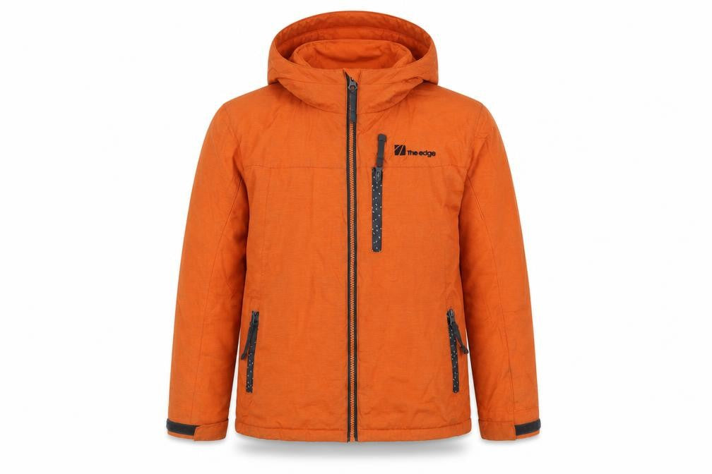 The Edge Boys Orange Hooded Puffer Jacket 11-12 Years Winter Coat