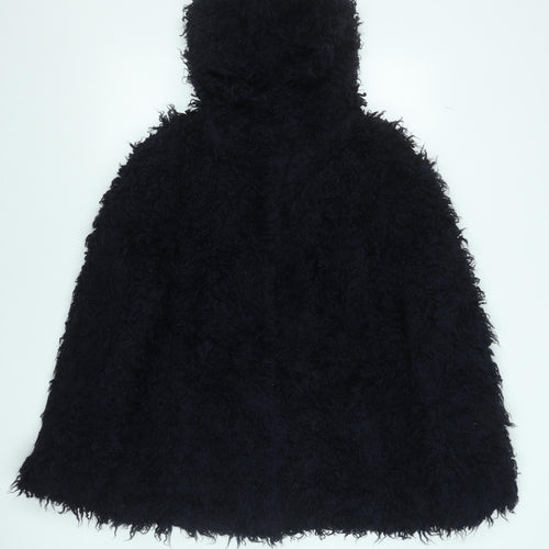 Henry Holland Women Black Fleece Hoodie Cape Style Size S Modacrylic Blend