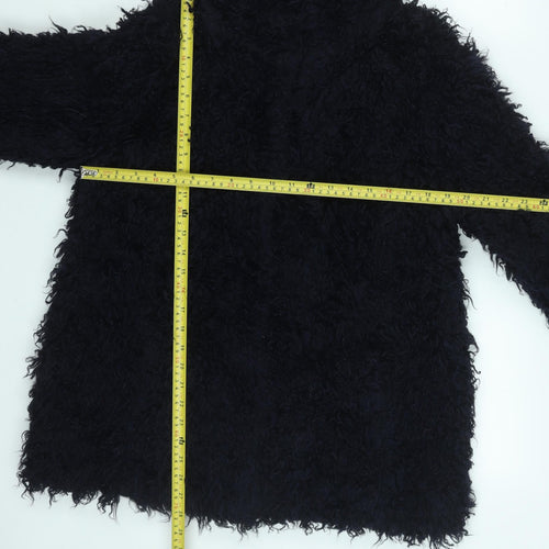 Henry Holland Women Black Fleece Hoodie Cape Style Size S Modacrylic Blend
