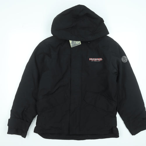 Nineplus Men's Black Hooded Parka Jacket Size S Water Resistant