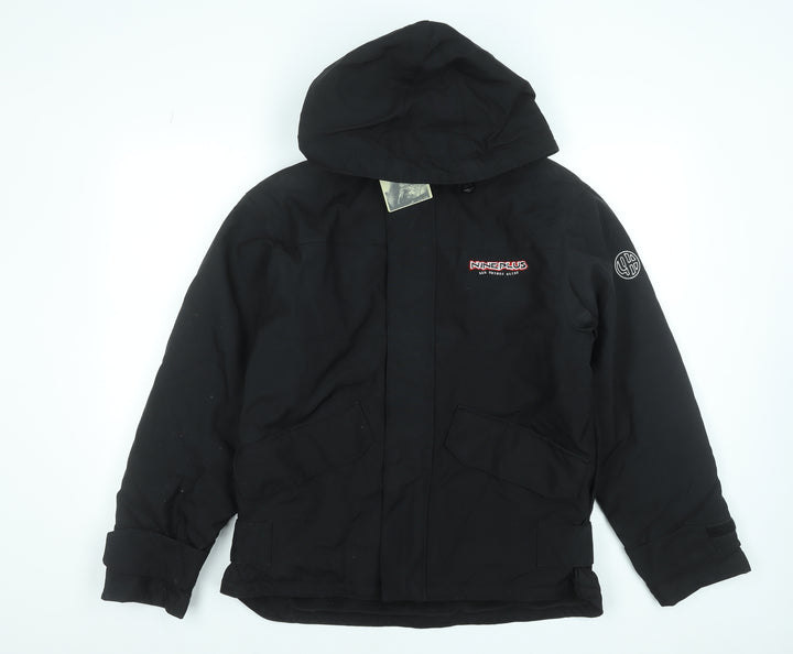 Nineplus Men's Black Hooded Parka Jacket Size S Water Resistant