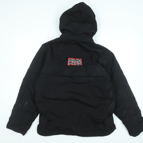 Nineplus Men's Black Hooded Parka Jacket Size S Water Resistant