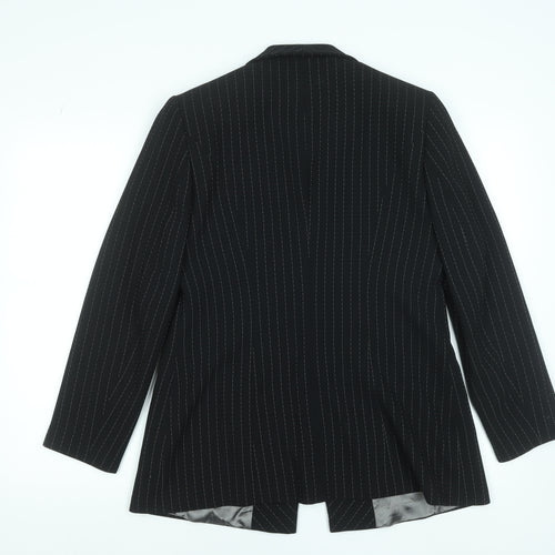 Busy Women's Black Pinstripe Single-Breasted Suit Jacket Size 12