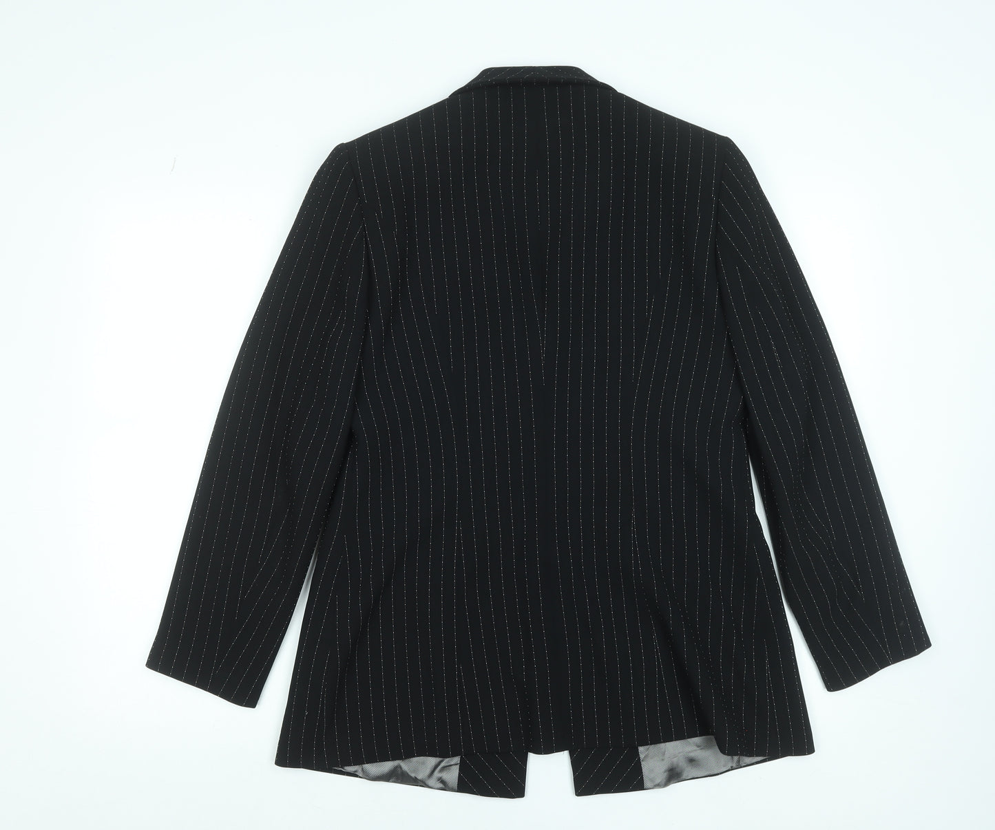 Busy Women's Black Pinstripe Single-Breasted Suit Jacket Size 12