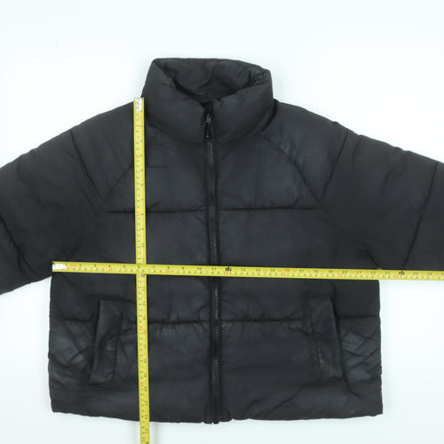 Monki Women’s Black Short Puffer Jacket Size S Quilted Lightweight