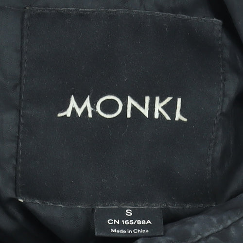 Monki Women’s Black Short Puffer Jacket Size S Quilted Lightweight