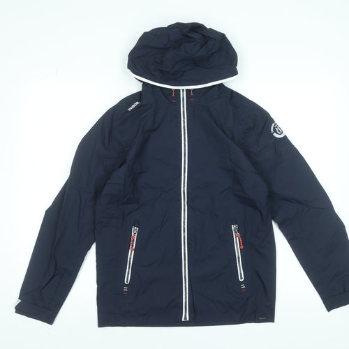 Tribord Boys Blue Waterproof Hooded Windbreaker Jacket 14 Years