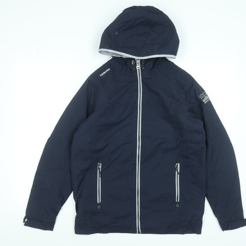 Tribord Boys Blue Waterproof Windbreaker Jacket 14 Years Hooded