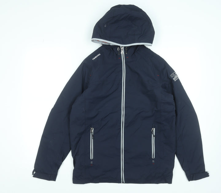 Tribord Boys Blue Waterproof Windbreaker Jacket 14 Years Hooded