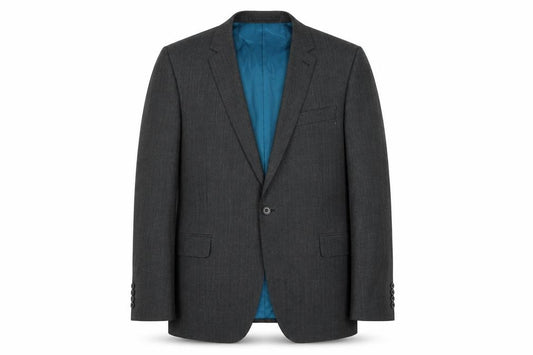 Marks and Spencer Mens Grey Wool Blazer 42R Classic Fit Single-Breasted Jacket